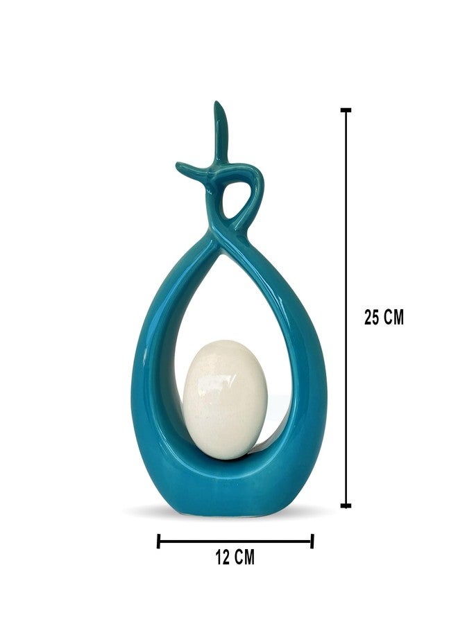 اكستور تمثال حلزوني جميل من السيراميك من إكستوري لتزيين المنزل (عبوة من قطعة واحدة، لون سماوي) - Image 4